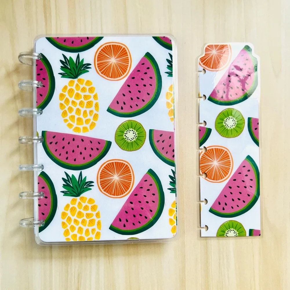 Happy planner mini size tropical girl pineapple fruits weekly layout